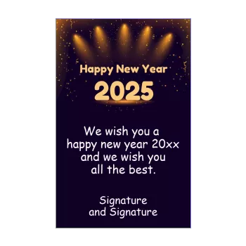 card wishes best new year black light orange 