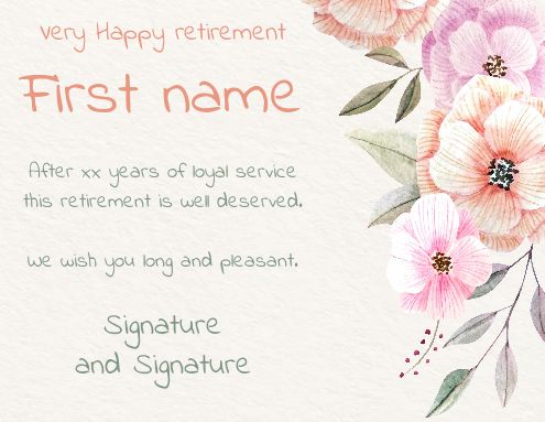 Card Congratulations Wishes Retirement Drawing template