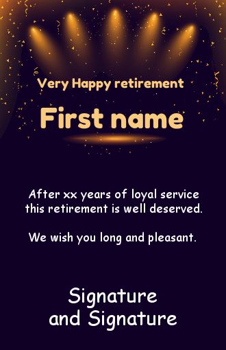 Card Congratulations Wishes Retirement Light free template