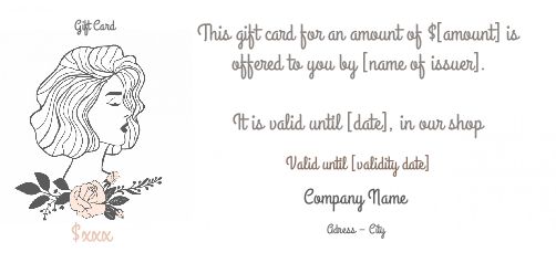 Card Hairstyling Gift Drawing Flower free template