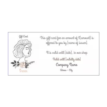 card hairstyling gift drawing flower grey women 