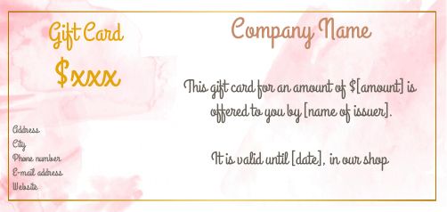 Card Gift Pastel Brown Rose free template