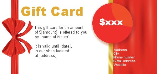 Card Shop Gift Golden Red free template