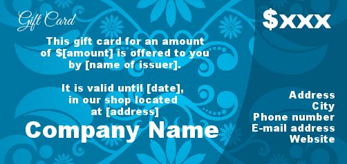 Card Gift Blue Leaf Zen free template