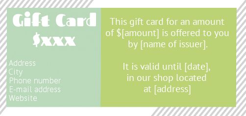 Card Shop Gift Blue Green free template