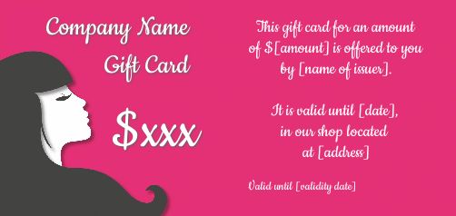 Card Hairstyling Gift Rose Women free template