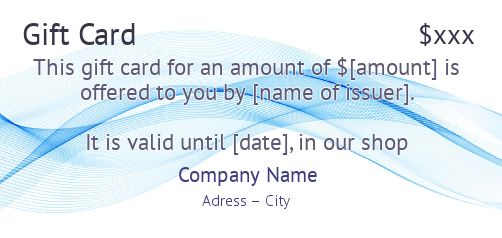 Card Shop Gift Blue Wave free template