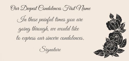 Card Condolences Black Flower Orange free template