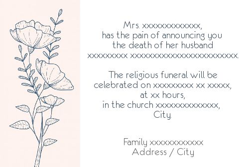 Announcement Death Blue Flower Orange free template