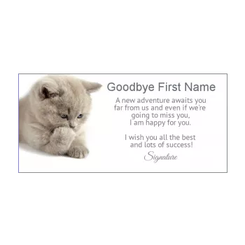 card farewell goodbye cat grey animals 