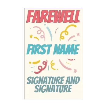 card farewell goodbye blue confetti red 