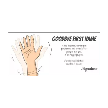 card farewell goodbye drawing hand white 