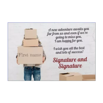 card cardboard farewell goodbye moving white 