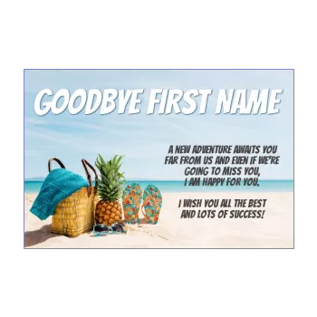 card pineapple farewell goodbye beach glasses sea 