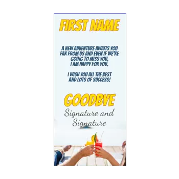 card farewell glass goodbye foot sea 