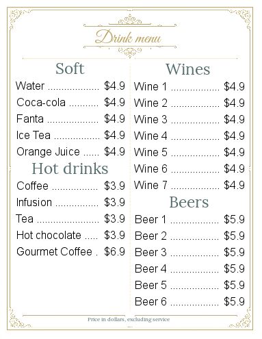 Card Restaurant Beer Gastronomic Blue template