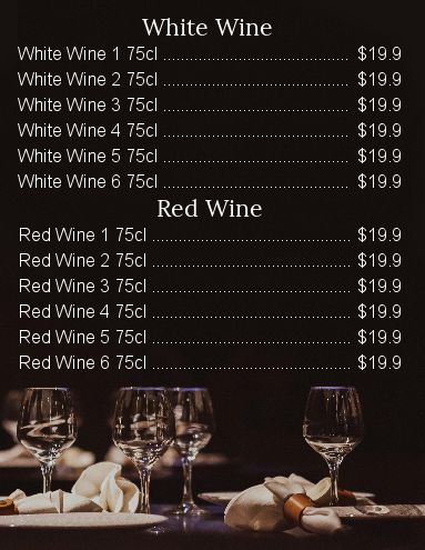Card Restaurant Beer Glass Table template