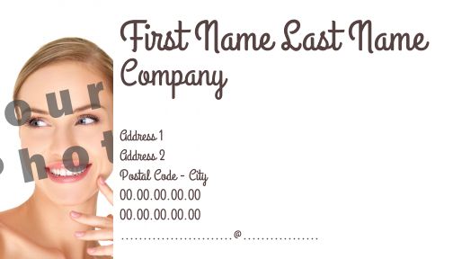 Business Card Brown White with photo template