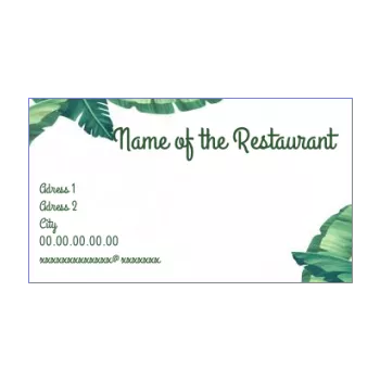 business card restaurant green leaf 