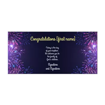 card congratulations baptism firework black blue 