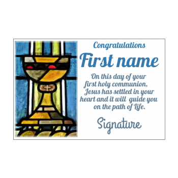 Card Congratulations Communion Blue Church Cross free template (card 3029)