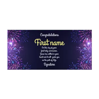 card congratulations communion firework black blue 