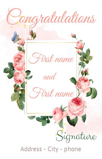 Wedding Card Congratulations Flower Rose virtual free
