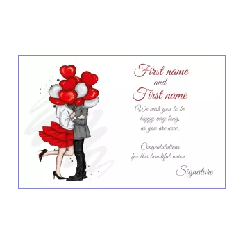 wedding card congratulations heart balloon elegant man women 