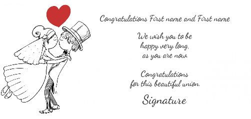 Wedding Card Congratulations Heart Black virtual free