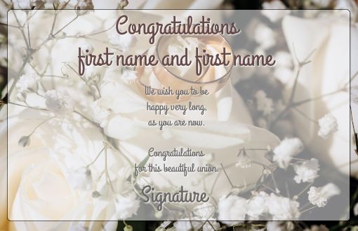 Wedding Card Congratulations Golden Ring virtual free