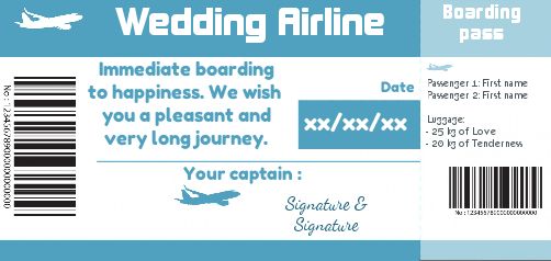 Wedding Card Congratulations Ticket Plane virtual free
