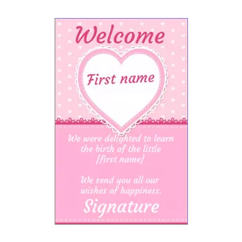 card congratulations birth heart baby girl rose 