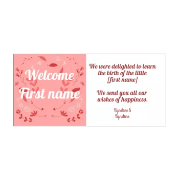 card congratulations birth baby flower girl rose 