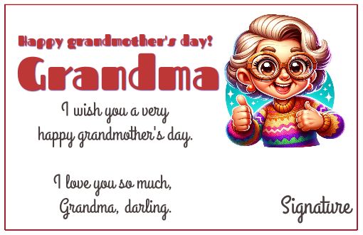 Funny Card Grandmother Party Drawing free template