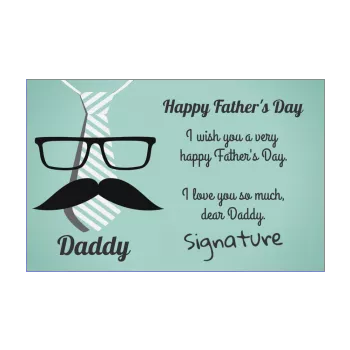 card dad party mustache tie glasses green 