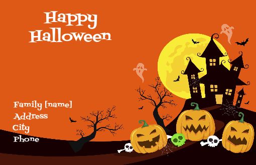 Happy Card Invitation Halloween Castle template