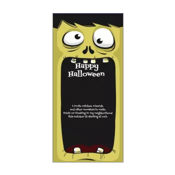 happy card invitation halloween green monster 