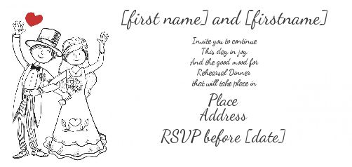 Wedding Card Invitation Dinner Heart free template