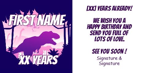 Happy Birthday Card Dinosaur Kid virtual free