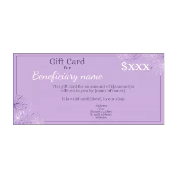 card spa gift flower mauve zen 