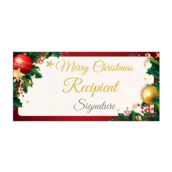 happy card wishes christmas golden ball envelope fir red 