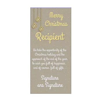 happy card wishes christmas golden ball elegant grey 