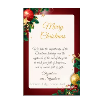 happy card wishes christmas golden ball fir red 