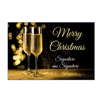 happy card wishes champagne christmas golden black 