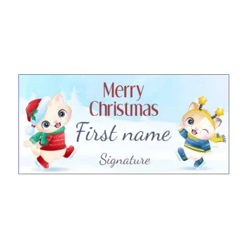 happy card wishes christmas cat drawing snow 