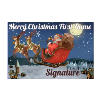 happy card wishes christmas reindeer drawing santa claus snow vintage 