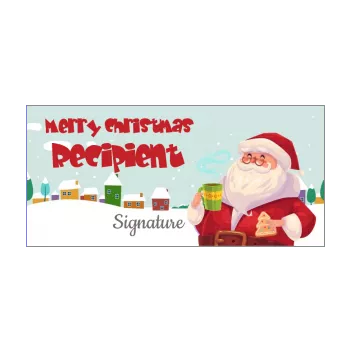 happy card wishes christmas house drawing santa claus snow 