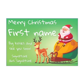 happy card wishes christmas reindeer drawing green santa claus 