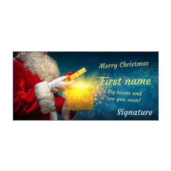 happy card wishes gift christmas blue santa claus yellow 