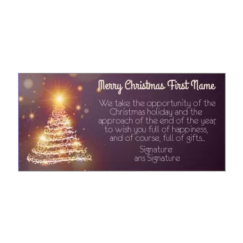 happy card wishes christmas golden envelope fir mauve 